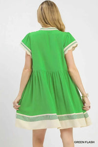 Umgee Linen Color Block Flutter Sleeve Dress 100100672301726 51 Affordable Fashion Under $100 Jerry's Apparel 