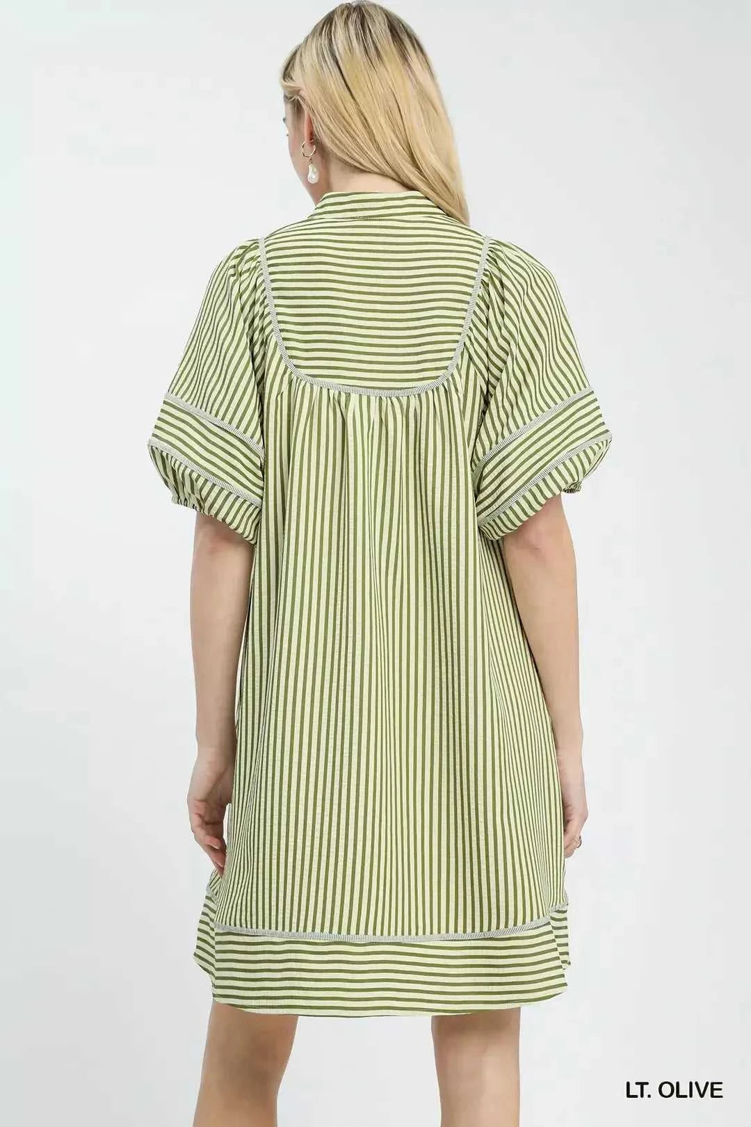 Umgee Striped Puff Sleeve Shift Dress 100100644211313 53 Gifts for Her Jerry's Apparel 
