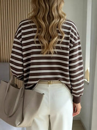 Striped Long-Sleeve Crew Neck T-Shirt 101001312893410 36 Affordable Fashion Under $100 Jerry's Apparel 