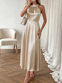 Pearl Halter Satin Midi Dress 100100775646094 37 Affordable Fashion Under $100 Jerry's Apparel 