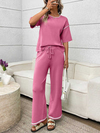 Round Neck Half Sleeve Top and Pants Set 100100458964546 67 Affordable Fashion Under $100 Jerry's Apparel 