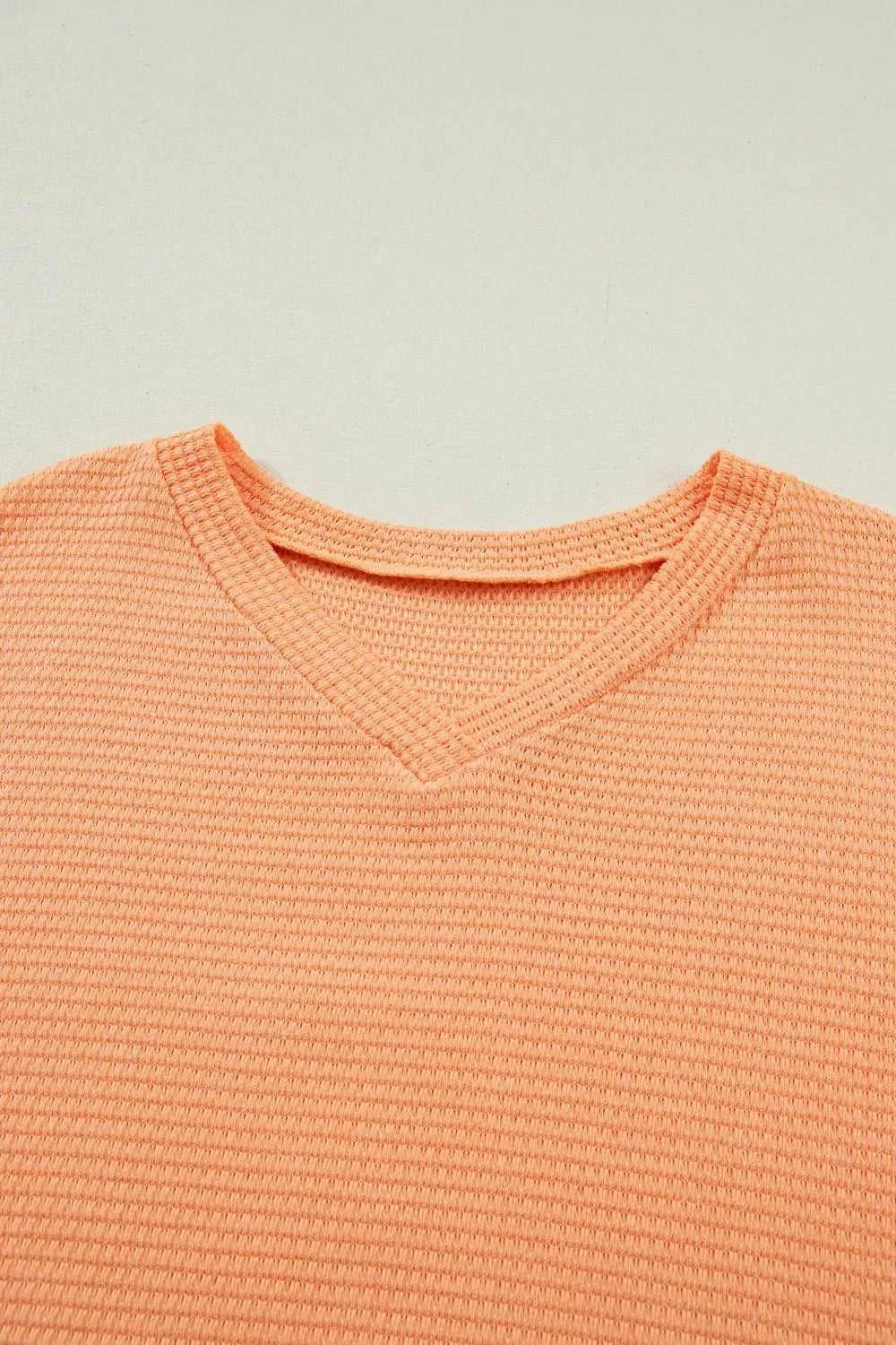 Textured Waffle Knit V-Neck T-Shirt 100100332511740 29 Affordable Fashion Under $100 Jerry's Apparel 