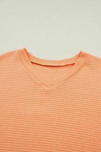 Textured Waffle Knit V-Neck T-Shirt 100100332511740 29 Affordable Fashion Under $100 Jerry's Apparel 