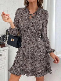 Ruffle Hem Tie Neck Mini Dress 100100547411895 44 Affordable Fashion Under $100 Jerry's Apparel 