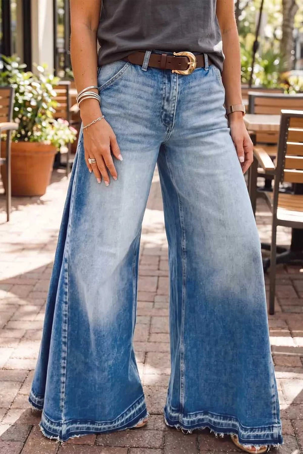 Side Seam Gathering Flare Leg Jeans 100100305941785 71 Affordable Fashion Under $100 Jerry's Apparel 