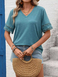 V-Neck Hollow-Out Sleeve T-Shirt 100100632201866 28 Affordable Fashion Under $100 Jerry's Apparel 