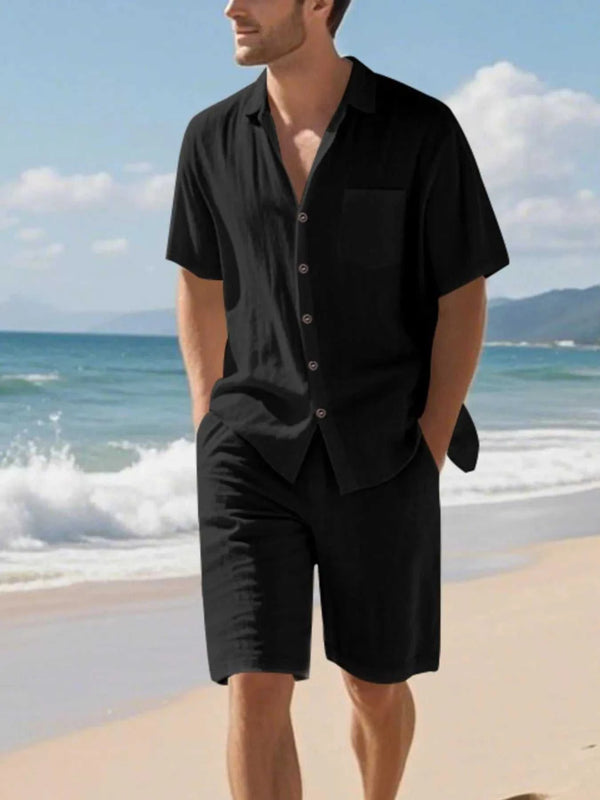 Men's Full Size Casual Button Up Shirt and Shorts Set Plus Size 100400482056628 44 Affordable Fashion Under $100 Jerry's Apparel 