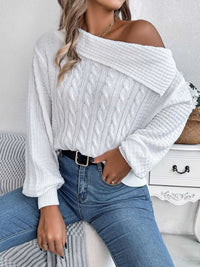 One Shoulder Cable Knit Sweater 101002219934825 38 Affordable Fashion Under $100 Jerry's Apparel 