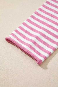 Striped Button Placket Drop Shoulder Long Sleeve Sweater 100100966141645 48 Women's Sweaters and Knitwear Jerry's Apparel 