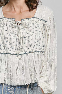 POL Square Neck Lace Long Balloon Sleeve Top 100100907751802 66 Affordable Fashion Under $100 Jerry's Apparel 