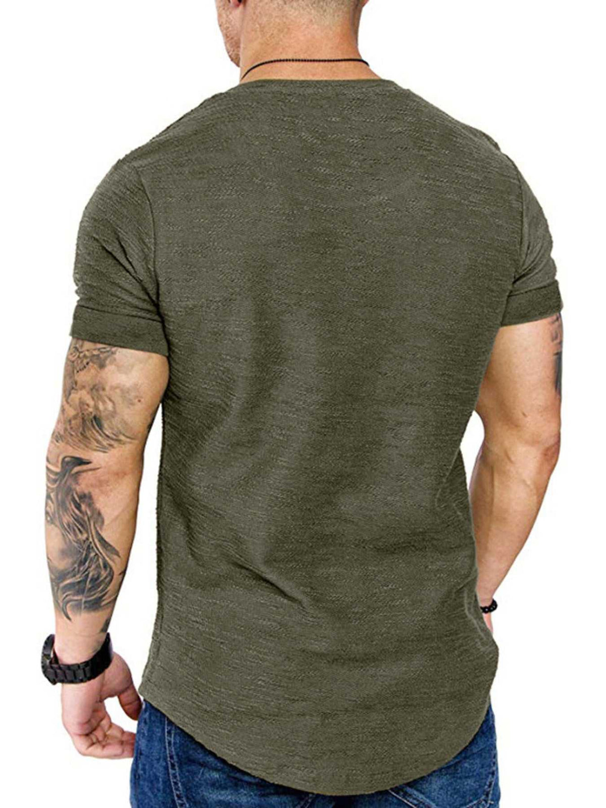 Men's Round Neck Slim Fit Casual T-Shirt 100400972198169 27 Affordable Fashion Under $100 Jerry's Apparel 