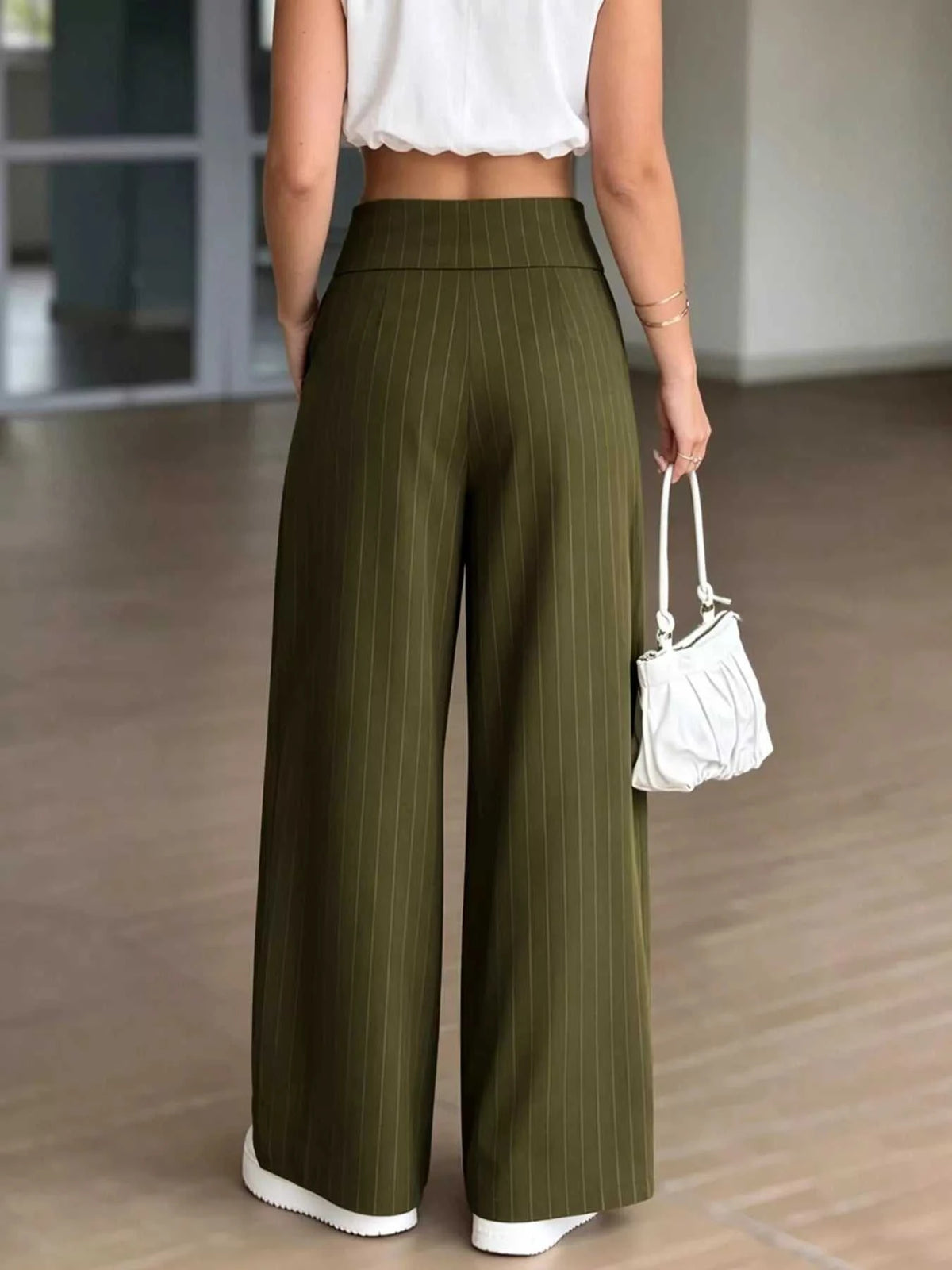 High-Waisted Wide-Leg Pinstripe Pants 100100393121517 48 Affordable Fashion Under $100 Jerry's Apparel 