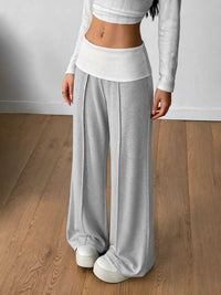 High-Waisted Wide-Leg Contrast Pants 100100682095947 36 Affordable Fashion Under $100 Jerry's Apparel 