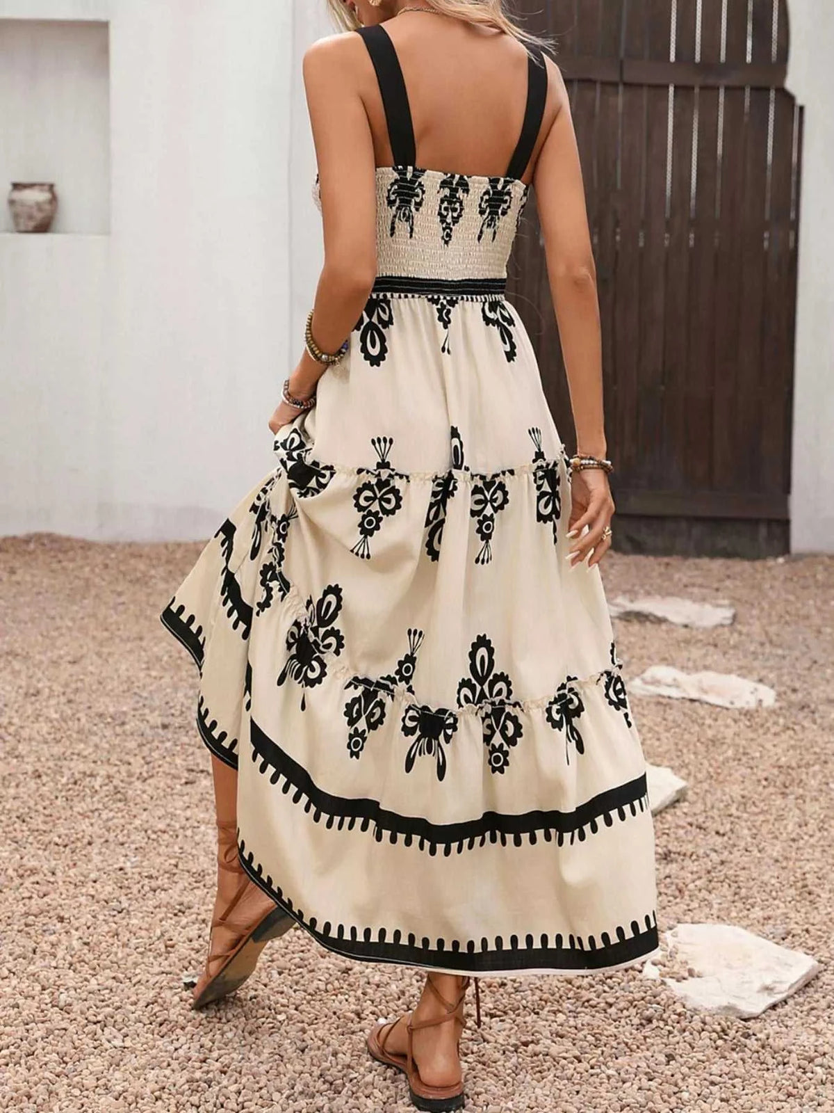 Smocked Wide Strap Tiered Dress 100100765020271 44 Affordable Fashion Under $100 Jerry's Apparel 