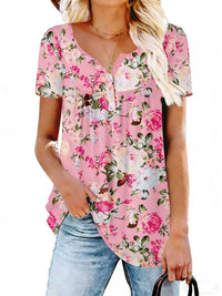 Plus Size Floral Print Short Sleeve T-Shirt 100100354664882 26 Affordable Fashion Under $100 Jerry's Apparel 