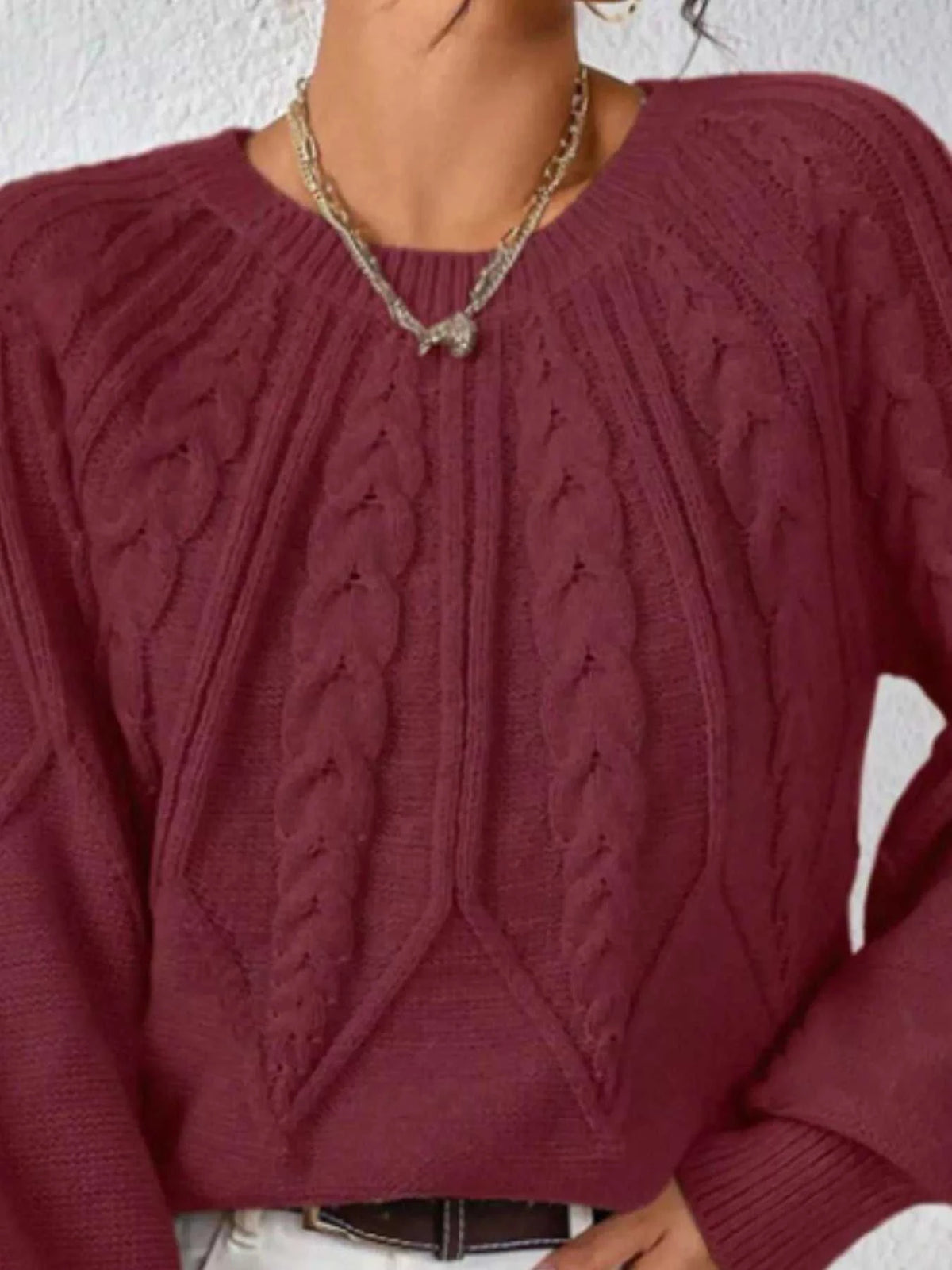 Cable Knit Long Sleeve Sweater 100100200217752 36 Affordable Fashion Under $100 Jerry's Apparel 