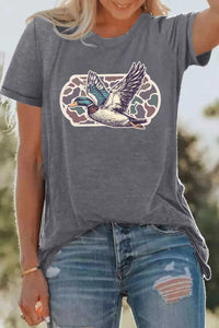 Graphic Round Neck Short Sleeve T-Shirt 100100762201784 32 Affordable Fashion Under $100 Jerry's Apparel 