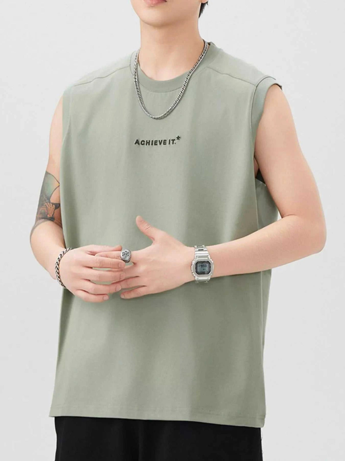 Men's Plus Size Letter Round Neck Tank 100400255866205 78 Affordable Fashion Under $100 Jerry's Apparel 