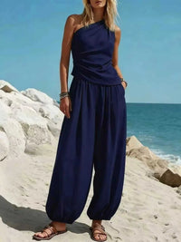 Full Size One-Shoulder Top and Wide-Leg Pants Set Plus Size 100100486474021 36 Affordable Fashion Under $100 Jerry's Apparel 
