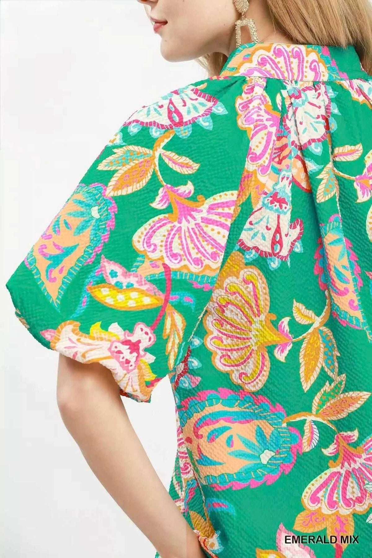 Umgee Mix Floral Print Scallop Hem Blouse 100100293621635 47 Affordable Fashion Under $100 Jerry's Apparel 