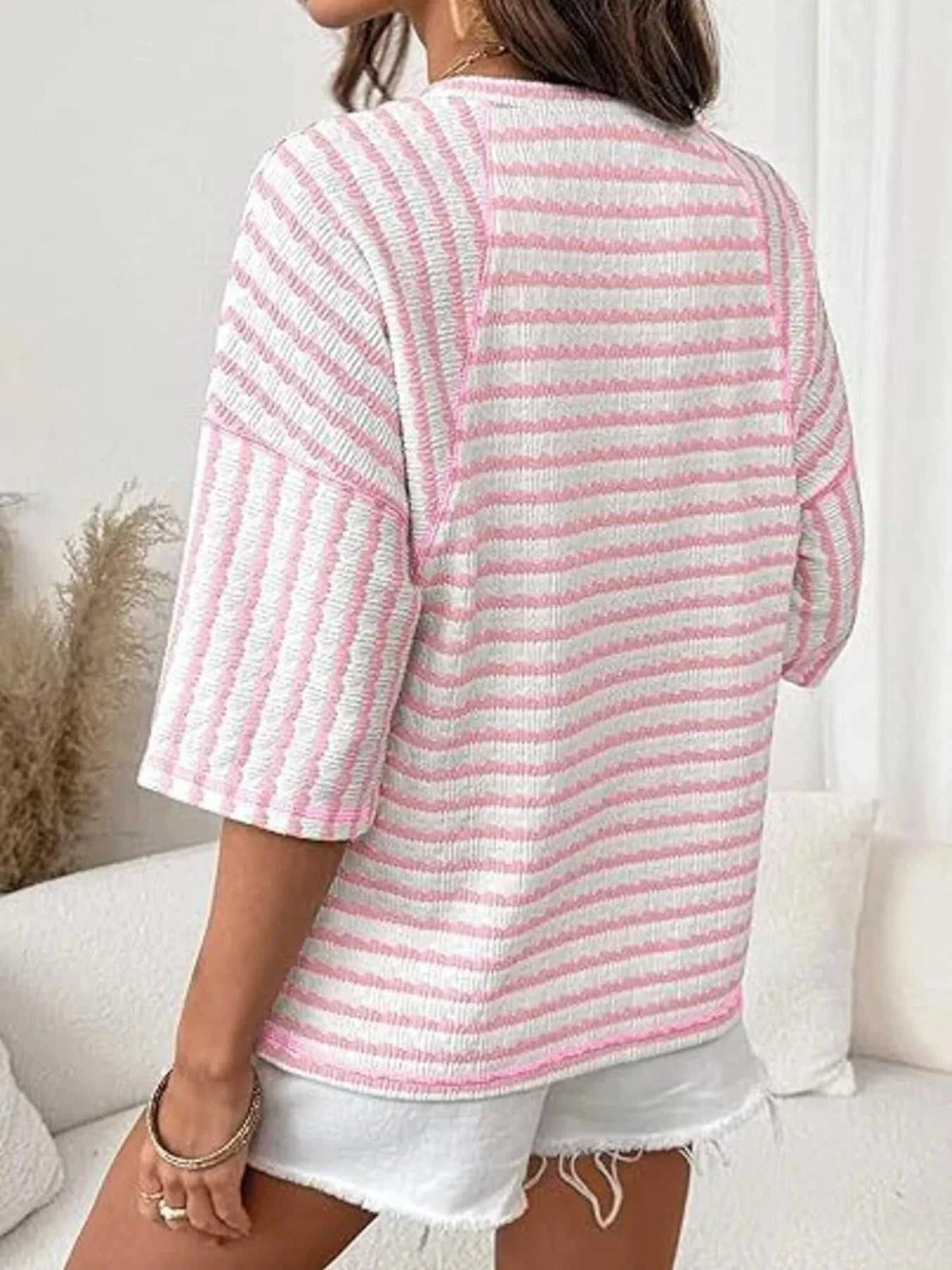 Striped Knit Round Neck T-Shirt 100100012529887 31 Affordable Fashion Under $100 Jerry's Apparel 