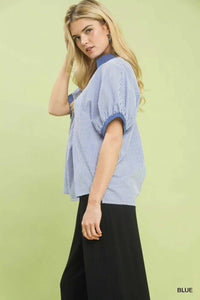 Umgee Contrast Trim Popover Stripe Top 100100248861142 47 Affordable Fashion Under $100 Jerry's Apparel 