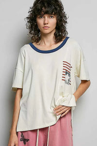 POL American Flag Color Block Side Slit Cotton Top 100100004761742 43 Affordable Fashion Under $100 Jerry's Apparel 