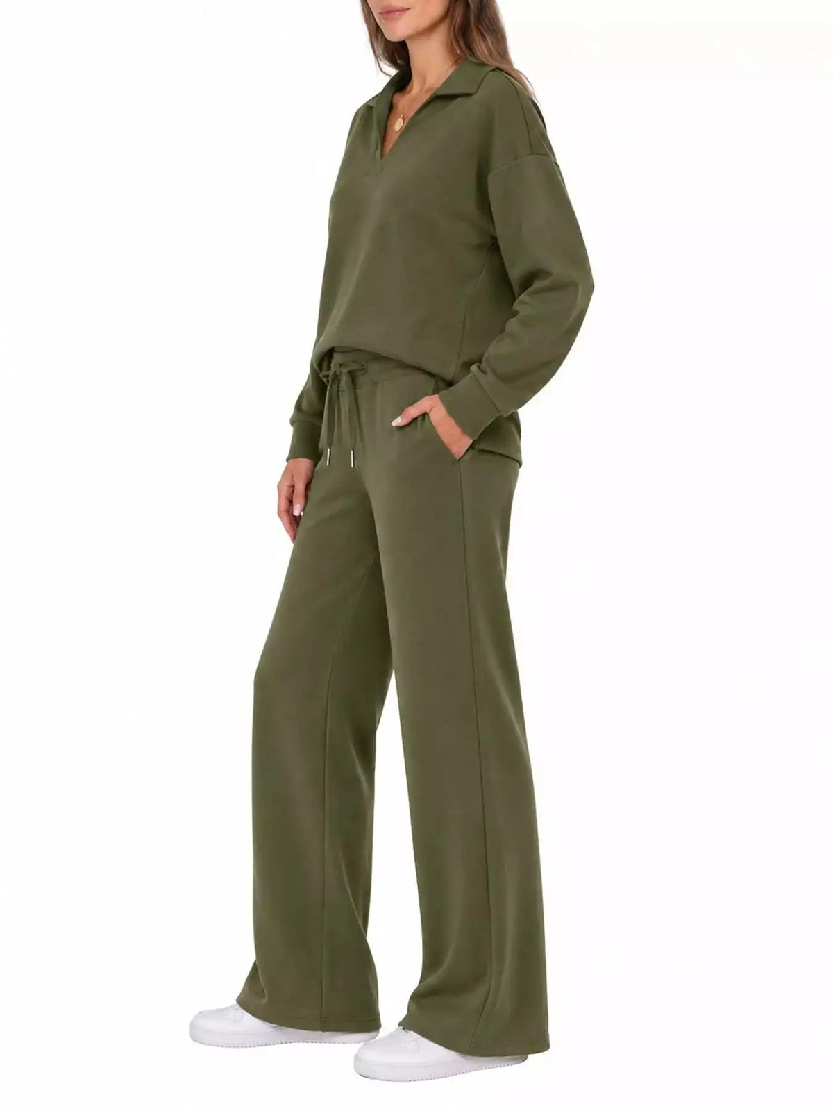 Dropped Shoulder Top and Pants Set 101001926020102 36 Women's Pants Set Gifts for Her Jerry's Apparel 