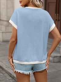Contrast Trim Short Sleeve T-Shirt 100100724336043 33 Affordable Fashion Under $100 Jerry's Apparel 