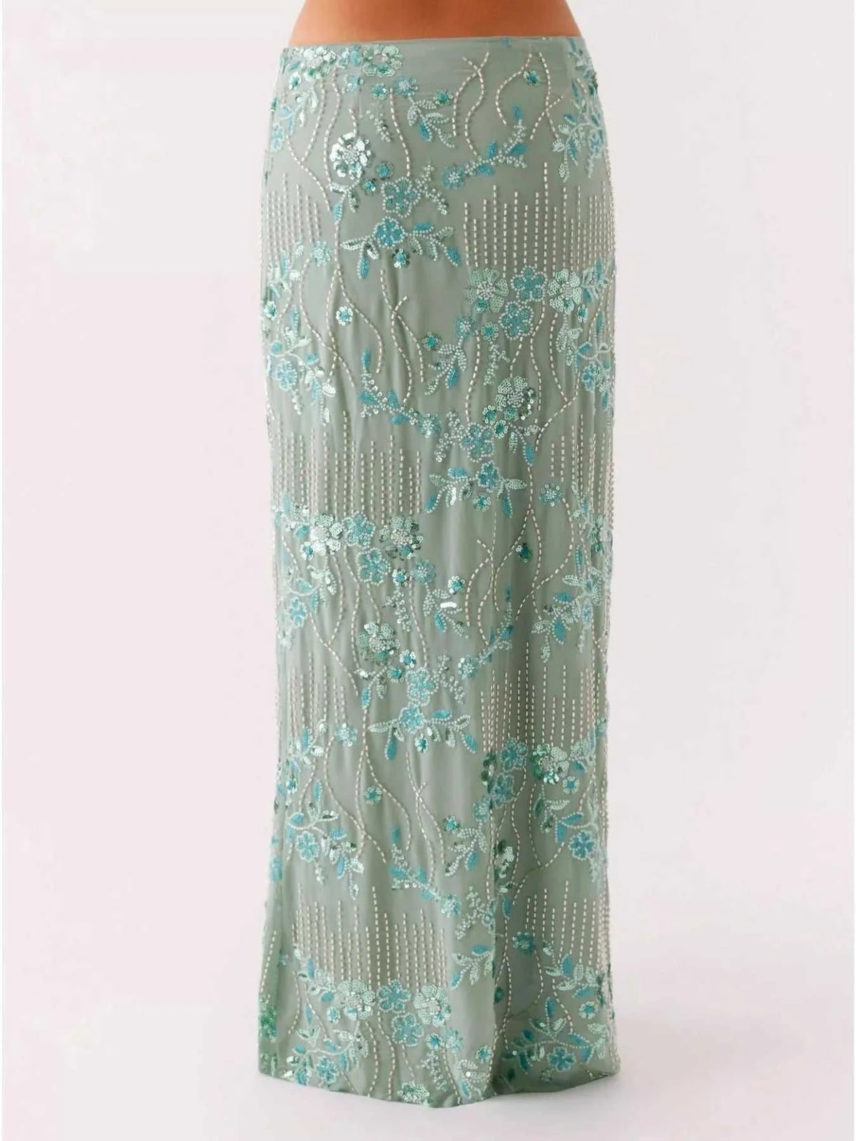 Sequin Embroidered Maxi Skirt 100100873081320 70 Affordable Fashion Under $100 Jerry's Apparel 