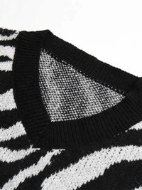 Zebra Print Relaxed Fit Pullover Sweater 100100918358486 33 Affordable Fashion Under $100 Jerry's Apparel 