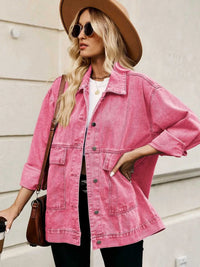 Oversized Button Up Denim Jacket with Hood 100100876233269 72 Affordable Fashion Under $100 Jerry's Apparel 