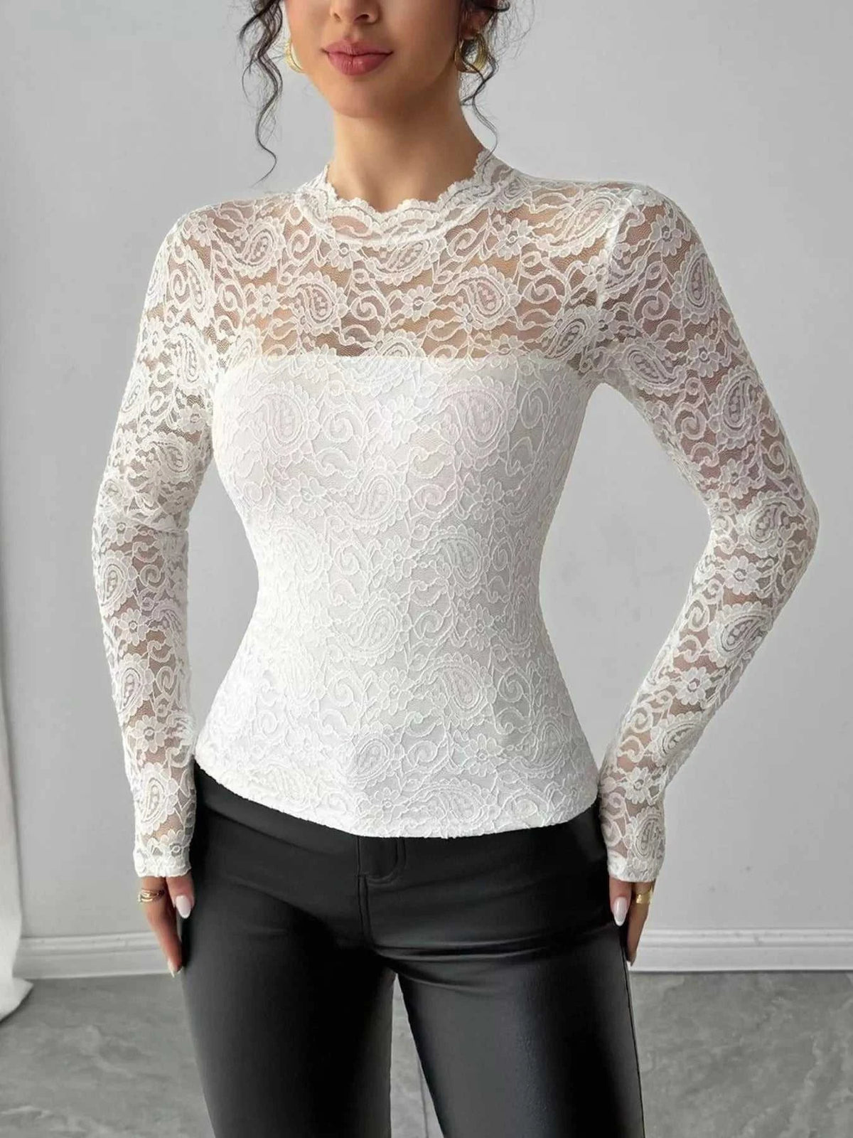 Lace Long Sleeve Top 100100076731911 33 Affordable Fashion Under $100 Jerry's Apparel 