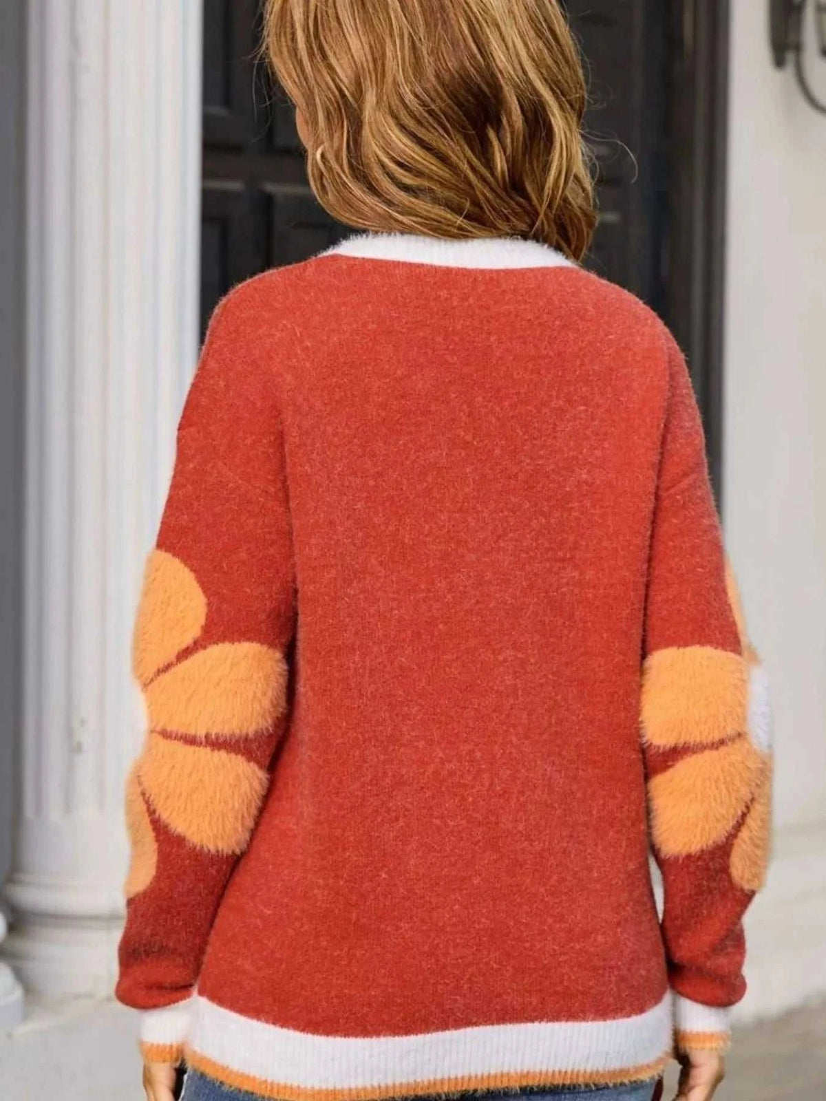 Flower Round Neck Sweater 100100121019310 51 Affordable Fashion Under $100 Jerry's Apparel 