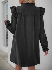 Ruffled Notched Flounce Sleeve Dress 100100408732594 42 Affordable Fashion Under $100 Jerry's Apparel 