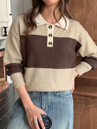 Color Block Polo Collar Sweater 100100395716600 43 Affordable Fashion Under $100 Jerry's Apparel 
