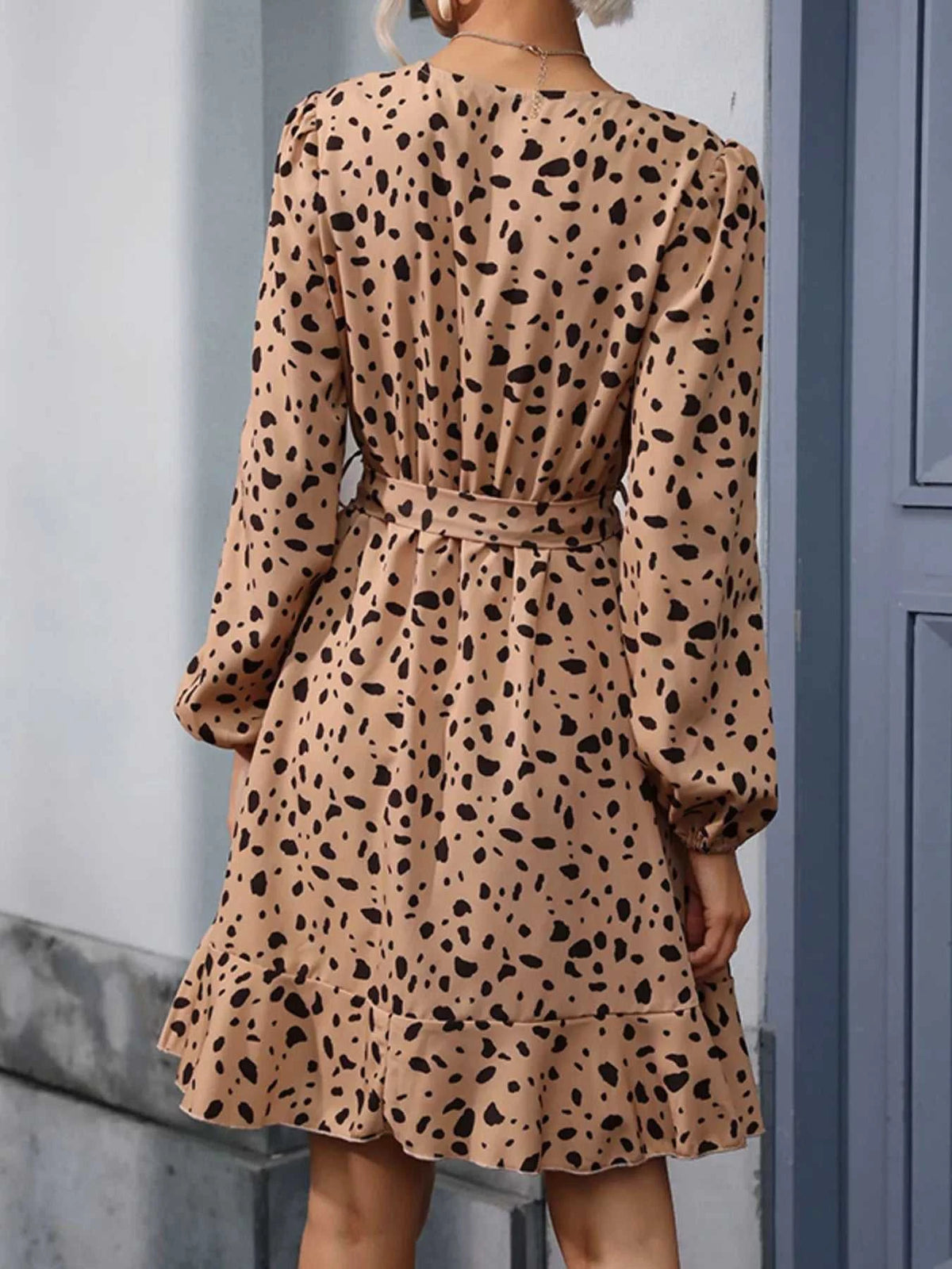 Leopard Surplice Wrap Mini Dress 100100010791170 46 Affordable Fashion Under $100 Jerry's Apparel 