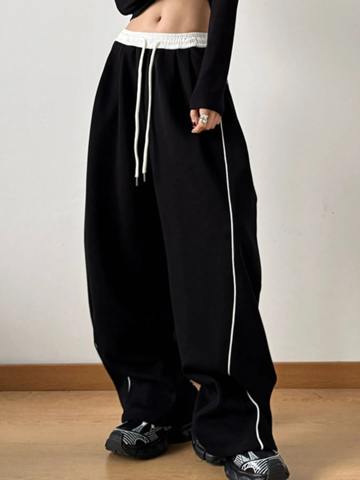 Drawstring Wide Leg Pants