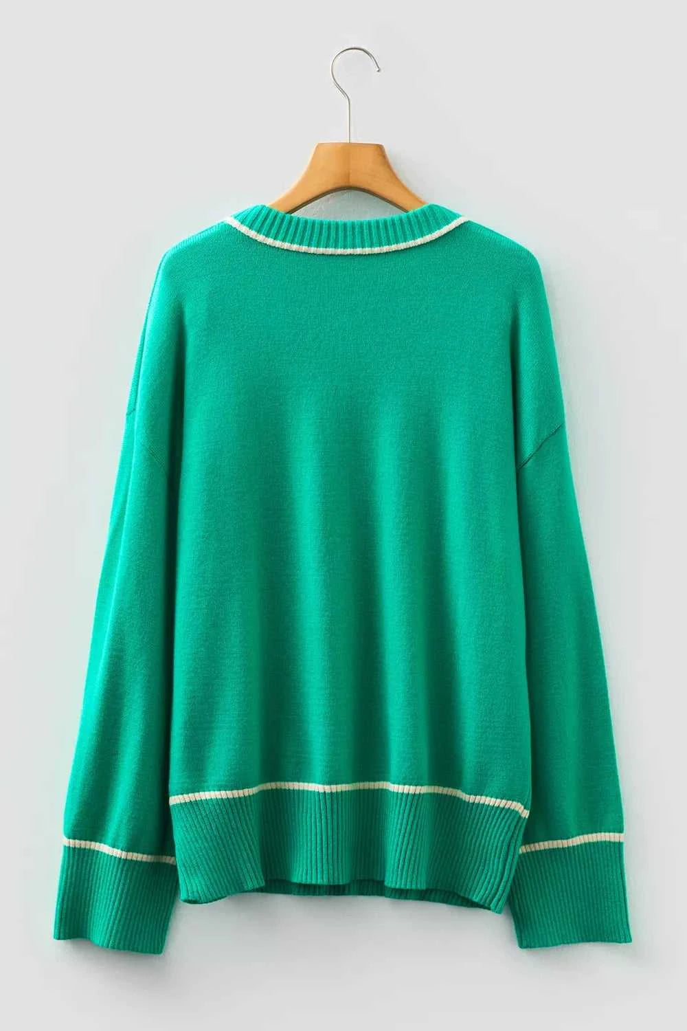 Contrast Detail Drop Shoulder Baggy Sweater 101002530632710 43 Affordable Fashion Under $100 Jerry's Apparel 