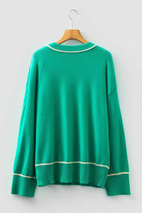 Contrast Detail Drop Shoulder Baggy Sweater 101002530632710 43 Affordable Fashion Under $100 Jerry's Apparel 