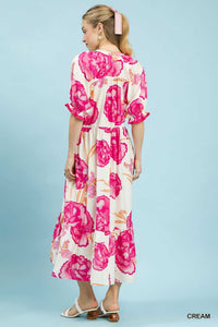 Umgee Floral Print Midi Dress with Contrast Trim 100100882381604 61 Affordable Fashion Under $100 Jerry's Apparel 