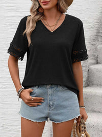 V-Neck Hollow-Out Sleeve T-Shirt 100100632201866 28 Affordable Fashion Under $100 Jerry's Apparel 