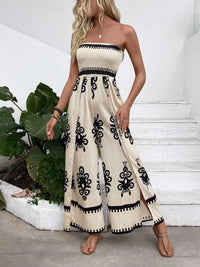 Smocked Printed Wide Leg Jumpsuit 100100237311623 40 Affordable Fashion Under $100 Jerry's Apparel 
