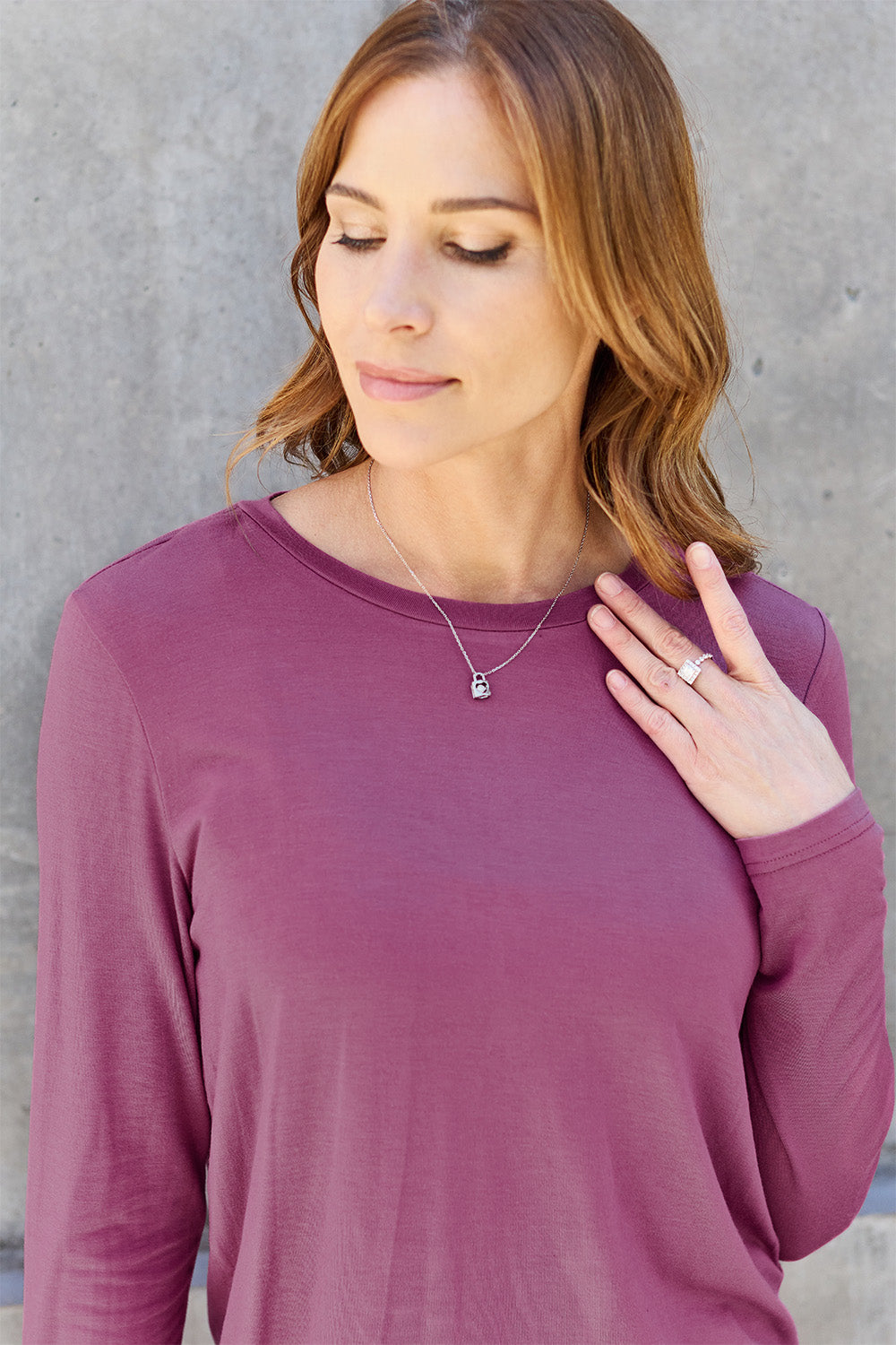 Full Size Round Neck Long Sleeve Top