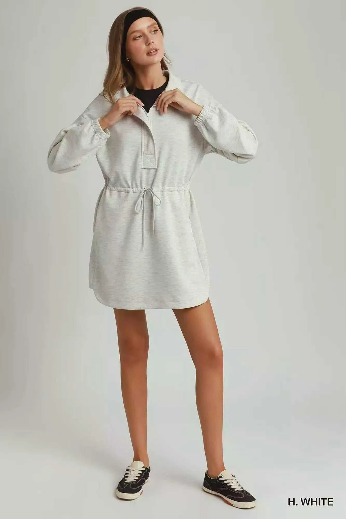 Umgee Half Zip-Up Drawstring Waist Dress 100100892931594 62 Affordable Fashion Under $100 Jerry's Apparel 
