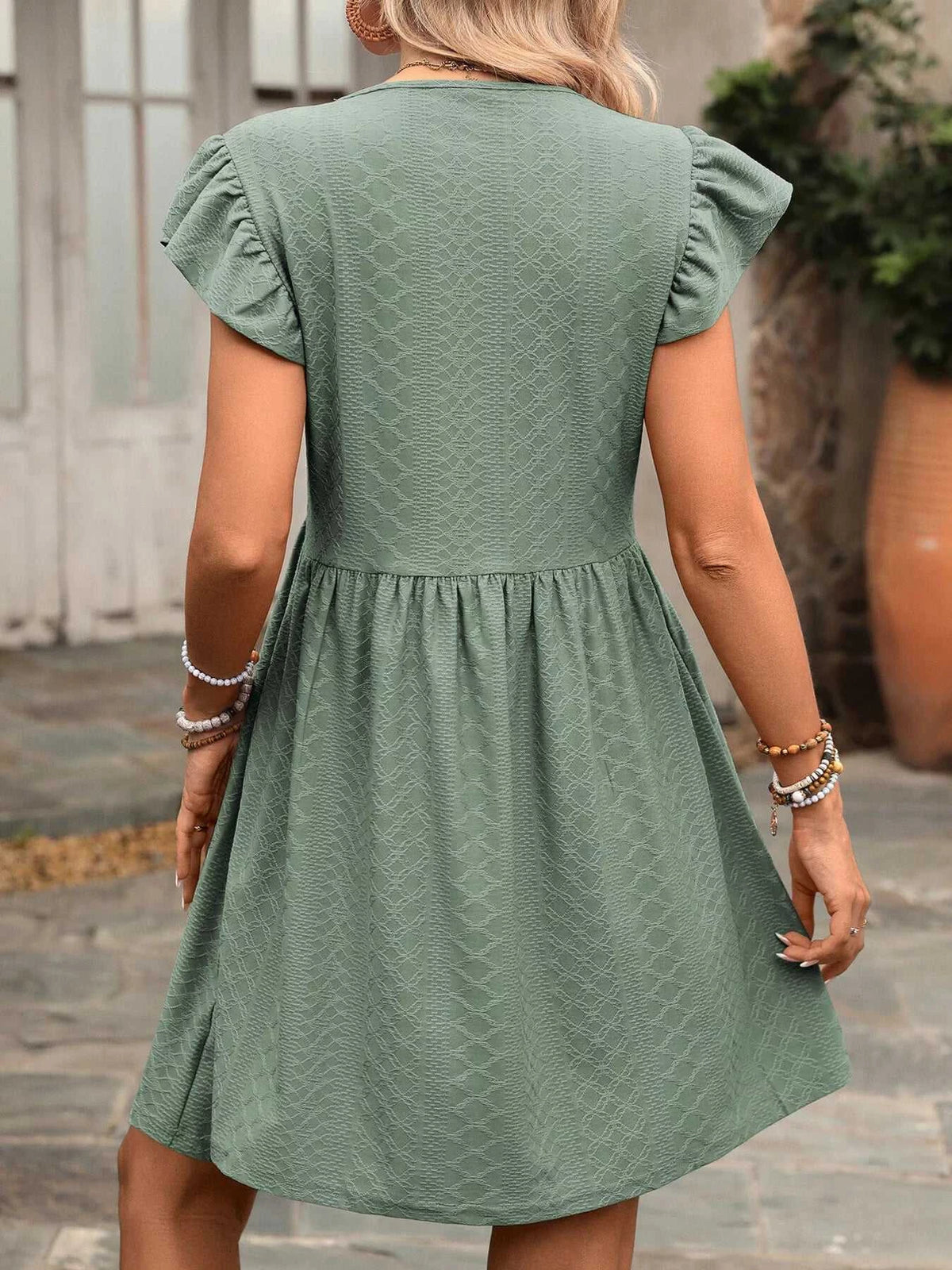 Ruffle Sleeve V-Neck A-Line Dress 100100170481531 30 Affordable Fashion Under $100 Jerry's Apparel 