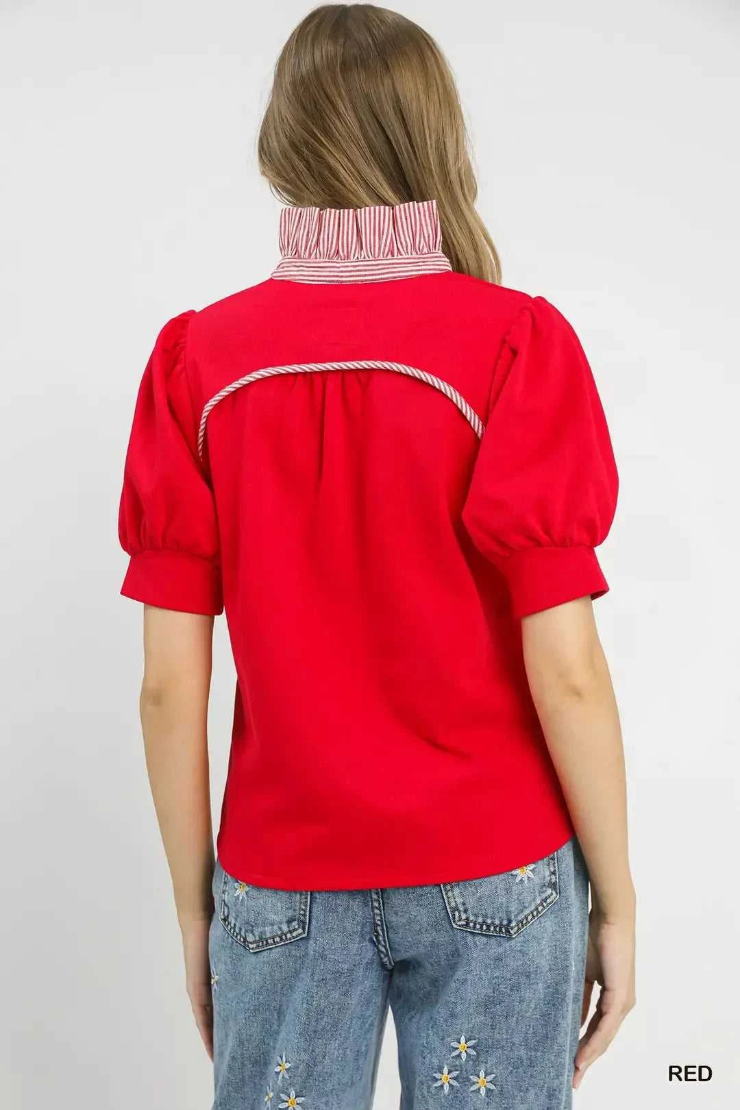 Umgee Striped Collar Popover Top 100100378011105 45 Affordable Fashion Under $100 Jerry's Apparel 