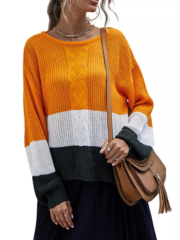 Color Block Round Neck Sweater 100100367558904 38 Affordable Fashion Under $100 Jerry's Apparel 