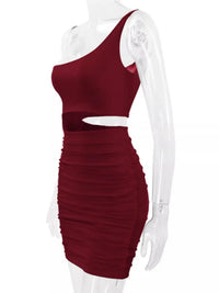 One-Shoulder Cutout Ruched Bodycon Mini Dress 101001098960768 27 Gifts for Her Jerry's Apparel 
