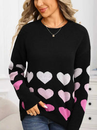 Valentine's Day Heart Pattern Crew Neck Sweater 100100455921910 49 Affordable Fashion Under $100 Jerry's Apparel 